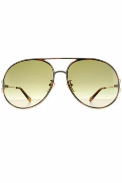 Sunglasses*Chloe Aviator Havana Green Gradient CH0145S Sunglasses Gold