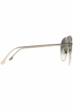 Sunglasses*Victoria Beckham Aviator Khaki Grey Gradient VB208S Gold