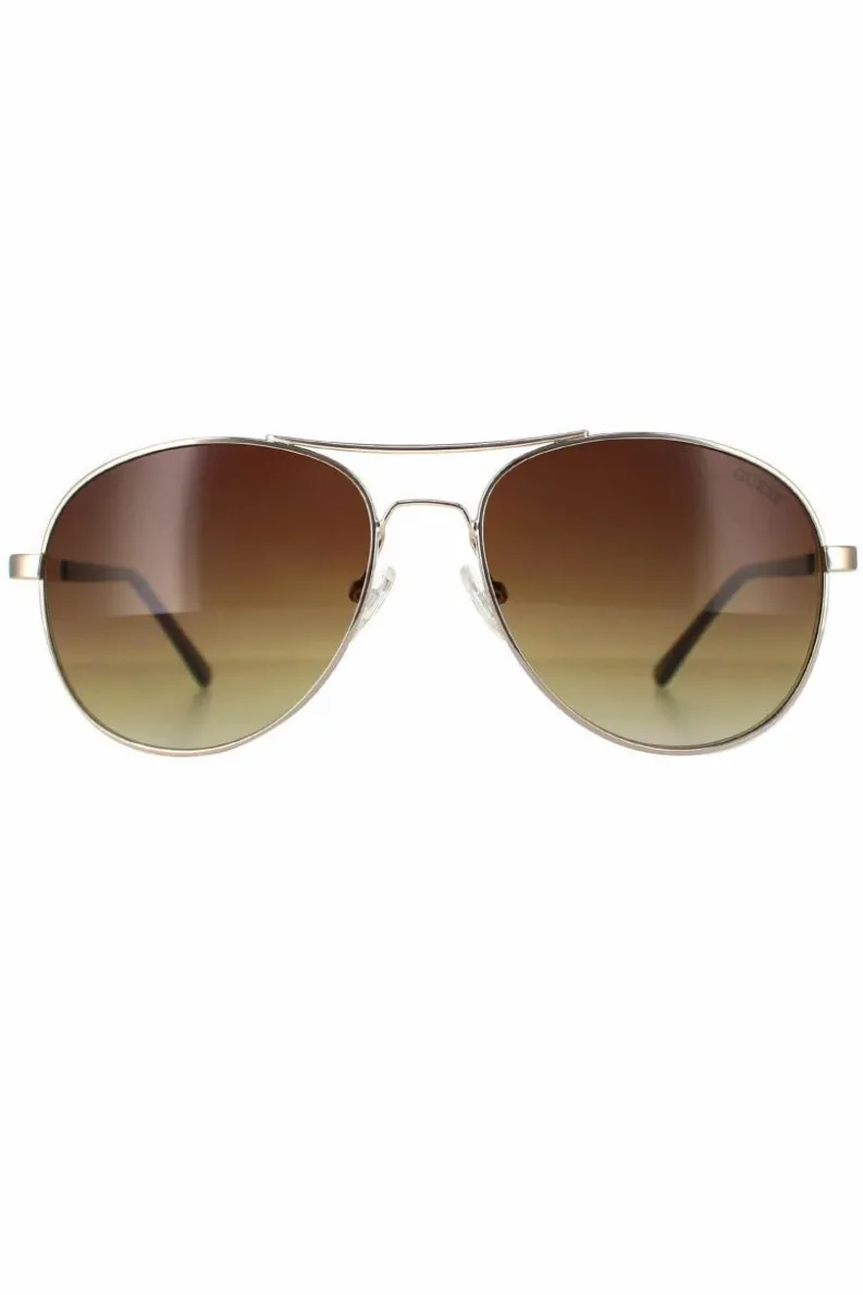 Sunglasses*Guess Aviator Other Brown Gradient GF0295 Gold