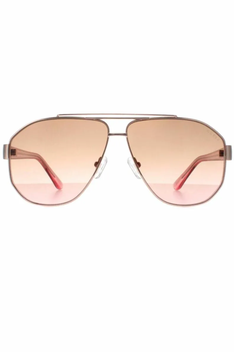 Sunglasses*Guess Aviator Rose Brown Gradient GF6145 Gold