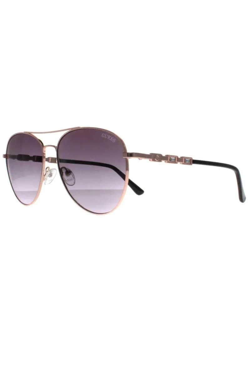 Sunglasses*Guess Aviator Rose Grey Gradient GF6143 Gold