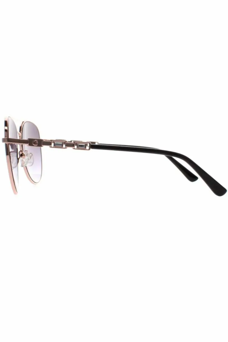 Sunglasses*Guess Aviator Rose Grey Gradient GF6143 Gold