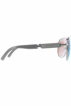 Sunglasses*Guess Aviator Shiny Dark Nickeltin Blue Mirror GU7295 Gold