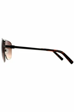 Sunglasses*Guess Aviator Shiny Gunmetal Brown Gradient Sunglasses Grey