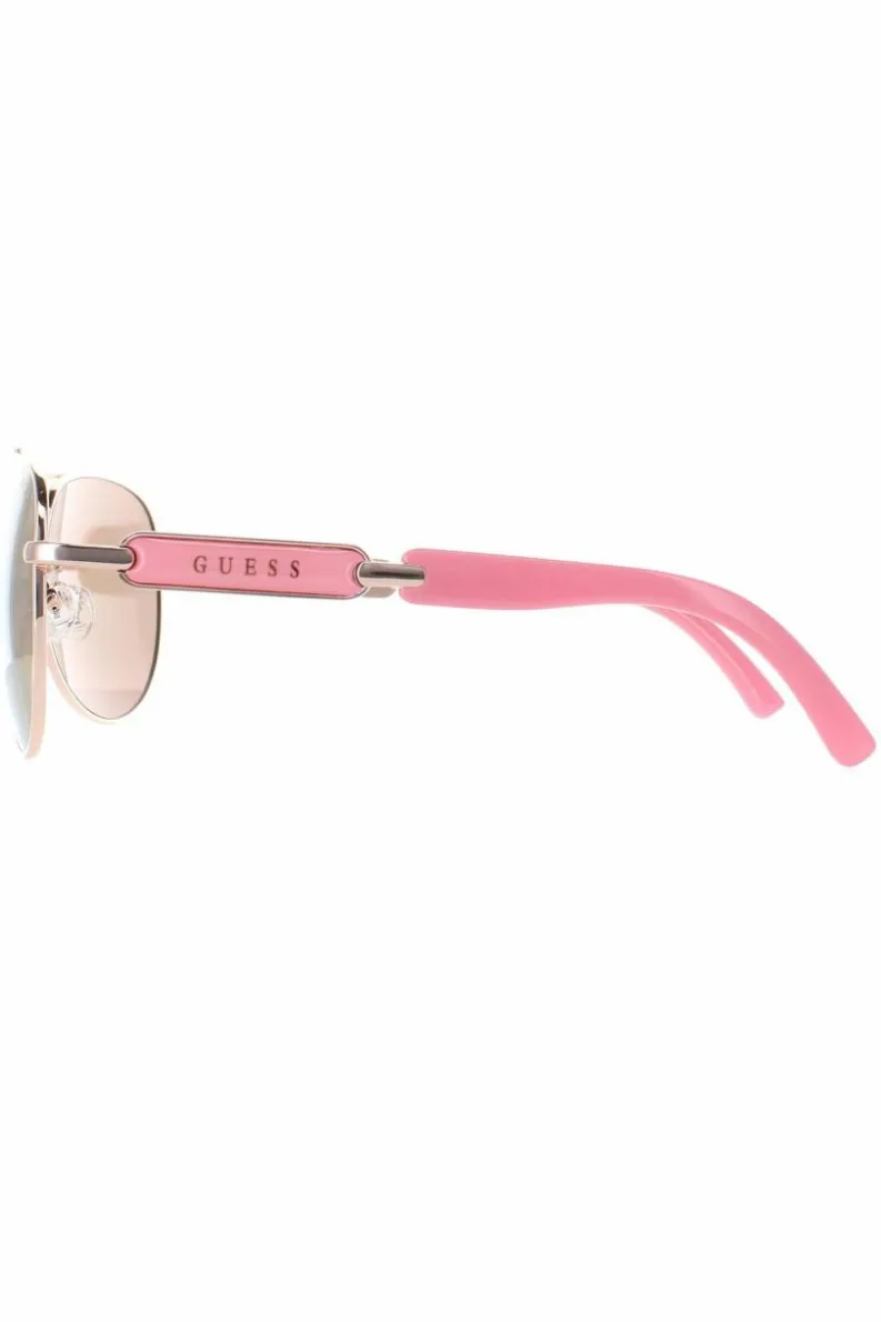 Sunglasses*Guess Aviator Shiny Rose Brown Mirror GU7295 Gold