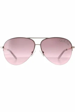 Sunglasses*Guess Aviator Shiny Rose Bordeaux Gradient GF6126 Gold