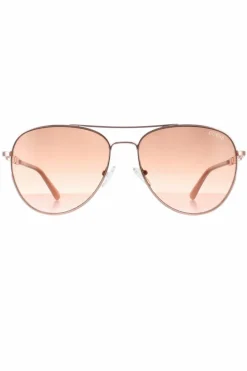 Sunglasses*Guess Aviator Shiny Rose Brown Gradient GF6143 Gold