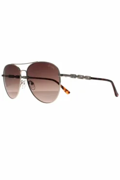 Sunglasses*Guess Aviator Brown Gradient GF6143 Silver