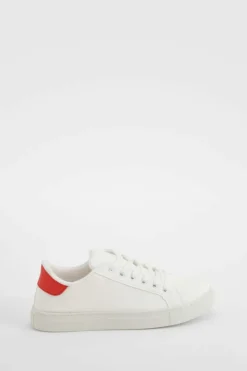 Trainers*boohoo Back Panel Basic Flat Trainers red