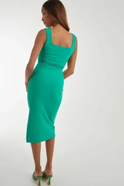 Midi Dresses*Pink Vanilla Bandage Midi Dress Green