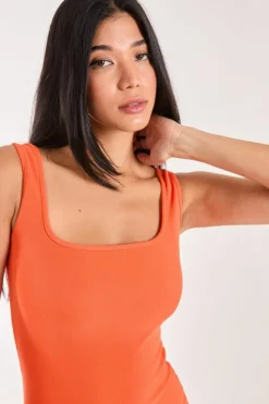 Midi Dresses*Pink Vanilla Bandage Midi Dress Orange