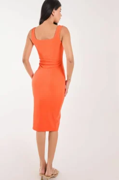 Midi Dresses*Pink Vanilla Bandage Midi Dress Orange