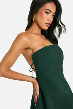 A Line Dresses|Skater Dresses*boohoo Bandeau A-line Mini Dress emerald