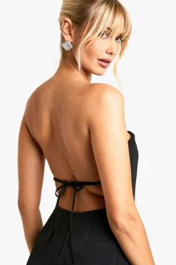 A Line Dresses|Skater Dresses*boohoo Bandeau A-line Mini Dress black