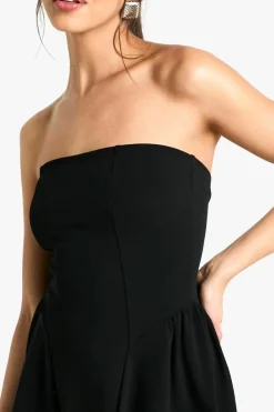 Skater Dresses*boohoo Bandeau Full Skirt Mini Dress black