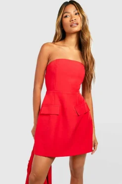 Mini Dresses|Suits & Tailoring*boohoo Bandeau Tailo Mini Dress red