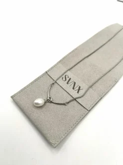 Earrings*SVNX Baroque Oval Pearl Necklace in Silver
