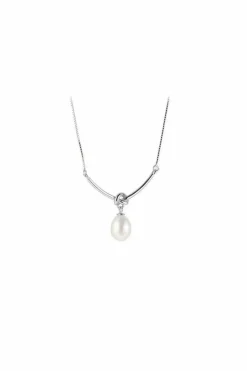Earrings*SVNX Baroque Oval Pearl Necklace in Silver