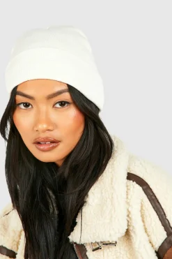 Hats & Gloves|Hats & Gloves*boohoo Basic Beanie ivory