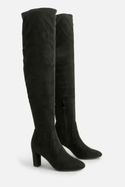 Heels|Over The Knee Boots*boohoo Basic Block Heel Over The Knee Boots black