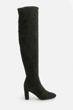 Heels|Over The Knee Boots*boohoo Basic Block Heel Over The Knee Boots black