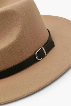 Hats & Gloves|Hats & Gloves*boohoo Basic Buckle Detail Fedora tan
