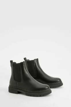 Chunky Boots|All Boots*boohoo Basic Chunky Chelsea Boots black