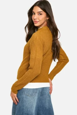 Jumpers|Up To 80% Off Winter Warmers*boohoo Basic Crew Neck Crop Jumper camel
