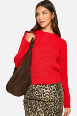 Jumpers|Jumpers & Cardigans*boohoo Basic Crew Neck Crop Jumper red