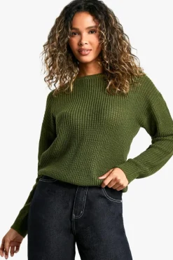 Jumpers*boohoo Basic Crew Neck Jumper forest