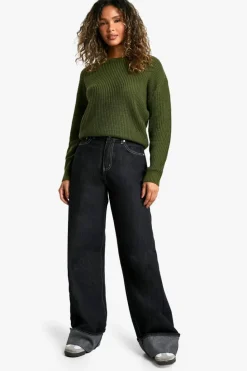 Jumpers*boohoo Basic Crew Neck Jumper forest