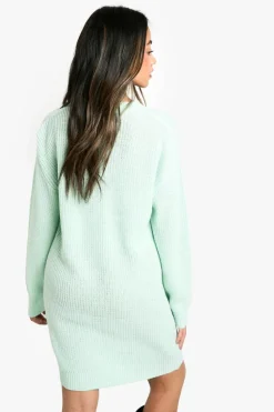 Mini Dresses|Jumper Dresses*boohoo Basic Crew Neck Jumper Dress mint