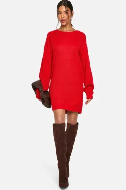 Jumper Dresses|Jumper Dresses*boohoo Basic Crew Neck Jumper Dress red