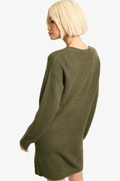 Jumper Dresses|Jumper Dresses*boohoo Basic Crew Neck Jumper Dress olive