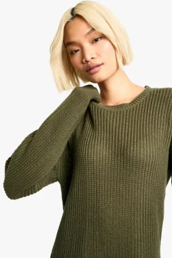 Jumper Dresses|Jumper Dresses*boohoo Basic Crew Neck Jumper Dress olive