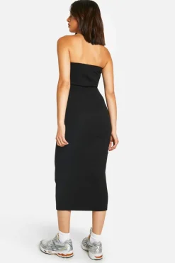Bodycon Dresses*boohoo Basic Rib Bandeau Midaxi Dress black