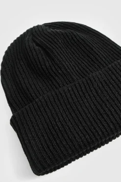Hats & Gloves|Hats & Gloves*boohoo Basic Rib Beanie black