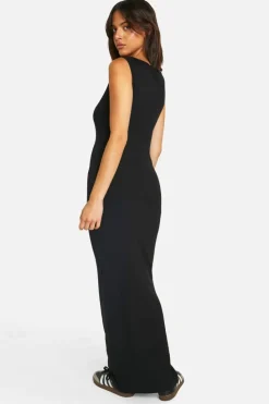 Bodycon Dresses|Maxi Dresses*boohoo Basic Rib Scoop Maxi Dress black