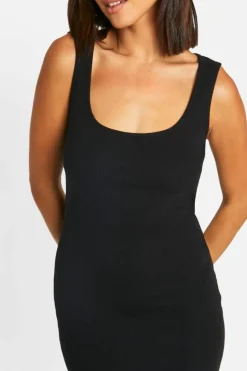 Bodycon Dresses|Maxi Dresses*boohoo Basic Rib Scoop Maxi Dress black