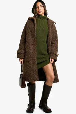 Jumper Dresses|Jumper Dresses*boohoo Basic Roll Neck Jumper Dress forest