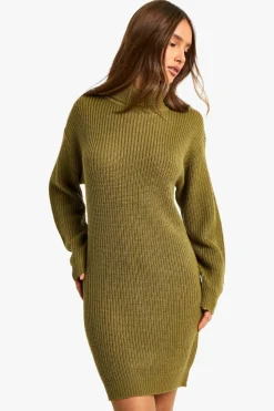 Jumper Dresses|Jumper Dresses*boohoo Basic Roll Neck Jumper Dress khaki