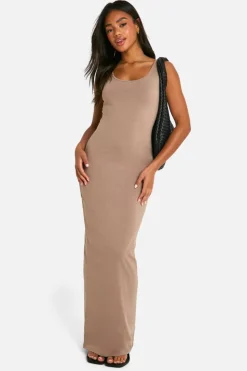 Bodycon Dresses|Maxi Dresses*boohoo Basic Scoop Neck Maxi Dress mocha