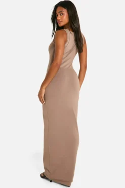 Bodycon Dresses|Maxi Dresses*boohoo Basic Scoop Neck Maxi Dress mocha