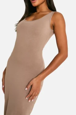 Bodycon Dresses|Maxi Dresses*boohoo Basic Scoop Neck Maxi Dress mocha