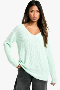 Jumpers|Jumpers & Cardigans*boohoo Basic V Neck Jumper mint