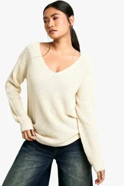 Jumpers|Jumpers & Cardigans*boohoo Basic V Neck Jumper stone