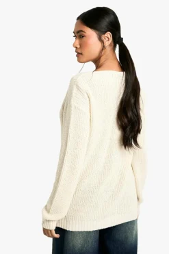 Jumpers|Jumpers & Cardigans*boohoo Basic V Neck Jumper stone