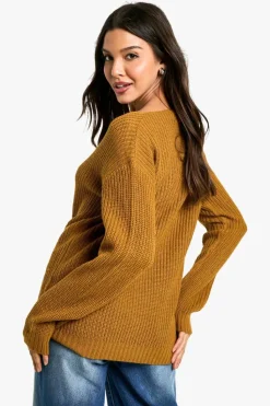 Jumpers*boohoo Basic V Neck Jumper camel