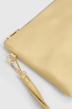 Handbags|Clutch Bags*boohoo Basic Zip Top Clutch Bag gold