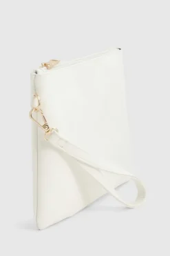 Handbags|Clutch Bags*boohoo Basic Zip Top Clutch Bag white